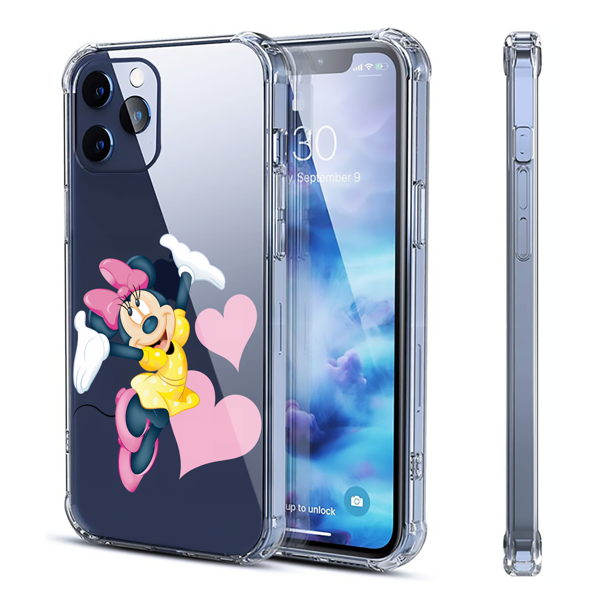 （画像用） ミッキーマウス Mickey Mouse 【iPhone 12シリーズ対応】透明スマホケース（クリアソフトケース）